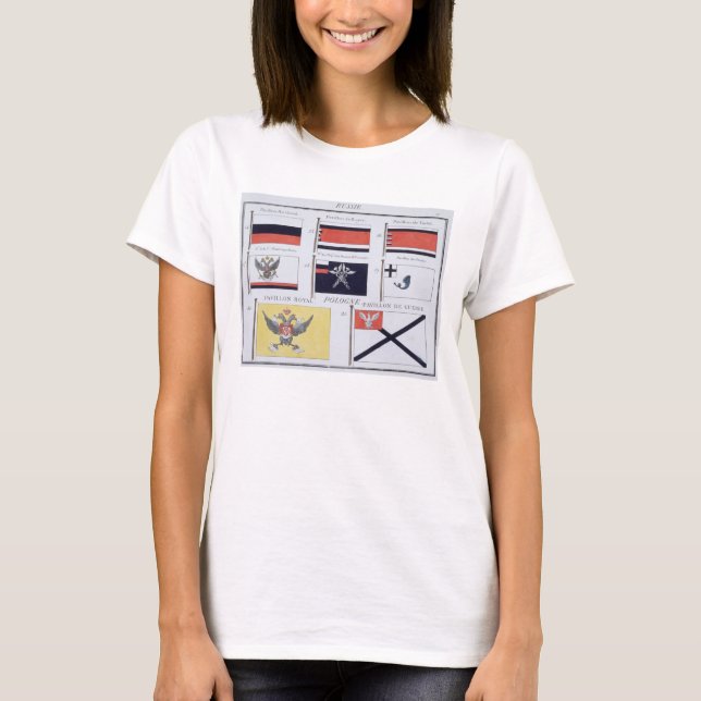 T-shirt Drapeaux russes, tiré d'un livre français de Drape (Devant)