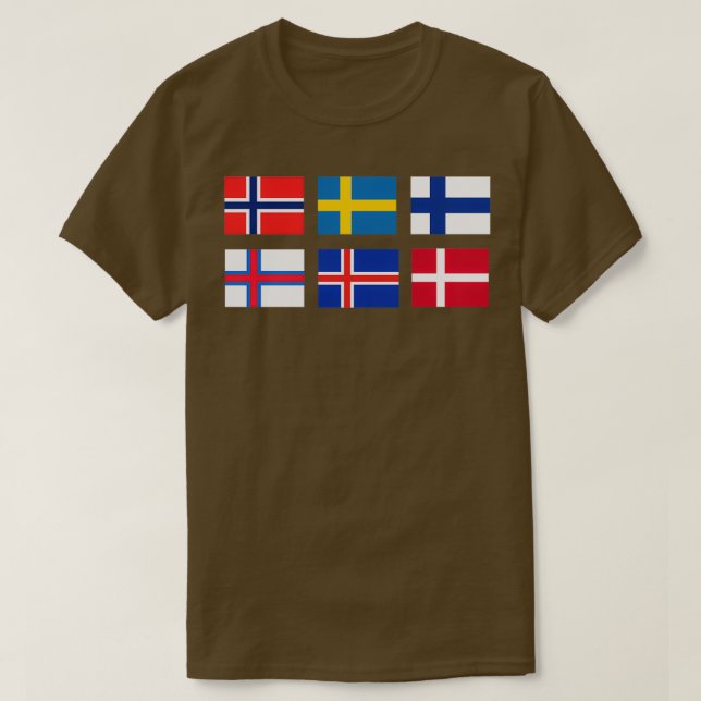T-shirt Drapeaux scandinaves (Design devant)