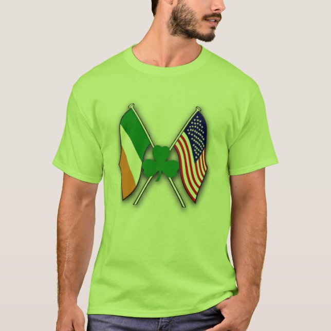 T-shirt Drapeaux shamrocks 'n USA & IRISH (Devant)