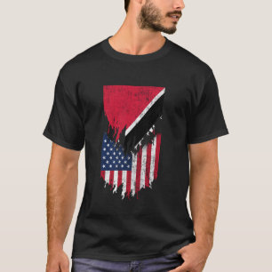 T-shirt Drapeaux trinidadiens américains arrachés Trinidad