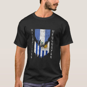 T-shirt Drapeaux uruguayens du Nicaragua arrachés Nicaragu