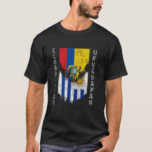 T-shirt Drapeaux uruguayens équatoriens arrachés Equateur
