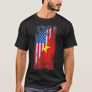 T-shirt Drapeaux Vietnamiens Des États-Unis D'Amérique Viê