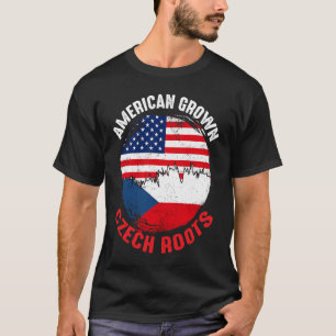 T-shirt Drapeaux Vintage pour Hommes à Racines Tchèques Cu