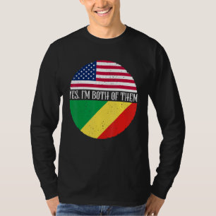 T-shirt Drapeaux Vintage USA et Congo Oui, je suis les de