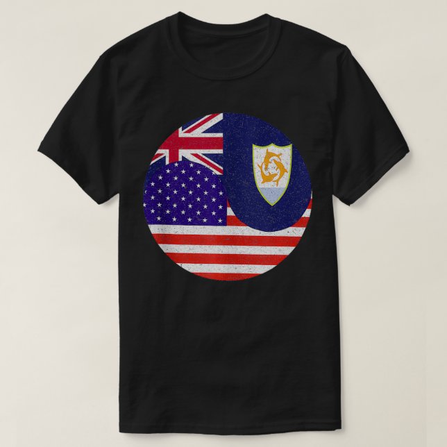 T-shirt Drapeaux vintages Anguilla Amérique drapeaux Angui (Design devant)