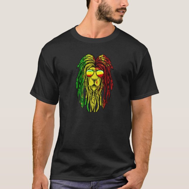 T-shirt Dreadlocks Rasta Hair Locs Reggae Rastafari Jamai (Devant)
