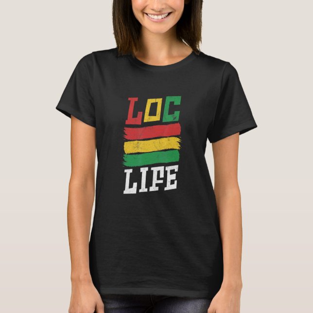 T-shirt Dreadlocks Rasta Localise La Vie De Melanin Afro D (Devant)