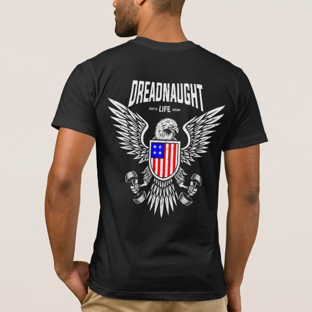T-shirt Dreadnaught Eagle Drapeau (couleur) Logo (Dos)
