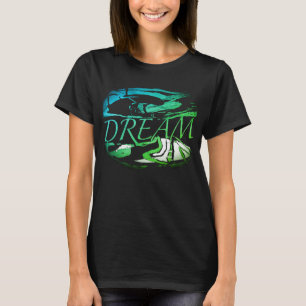 T-shirt "Dream" Aqua Light Green Inspiration Art Design