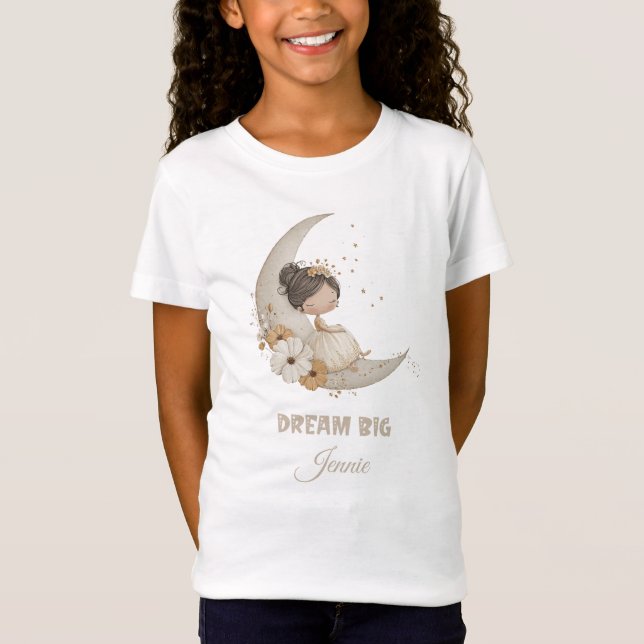 T-Shirt Dream Big Fairy Moon Child - Nom personnalisé (Devant)