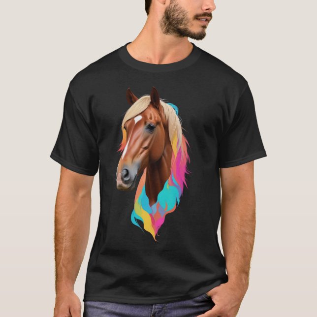 T-shirt Dream Horse with Rainbow Mane (Devant)