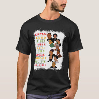 T-shirt Dream Lead Combight Educating African Woman Black 