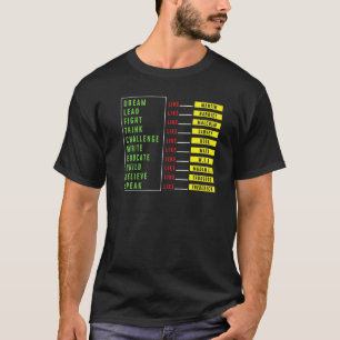 T-shirt Dream Lead Fight Penser Parler Construire Fierté N