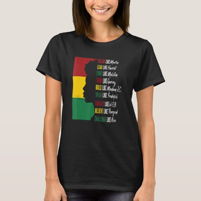 T-shirt Dream Lead Fight Think Write Build Speak Educate B (Devant)