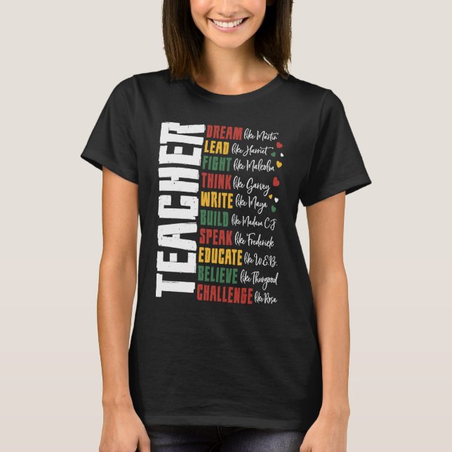 T-shirt Dream Like Leaders African School Black History Te (Devant)