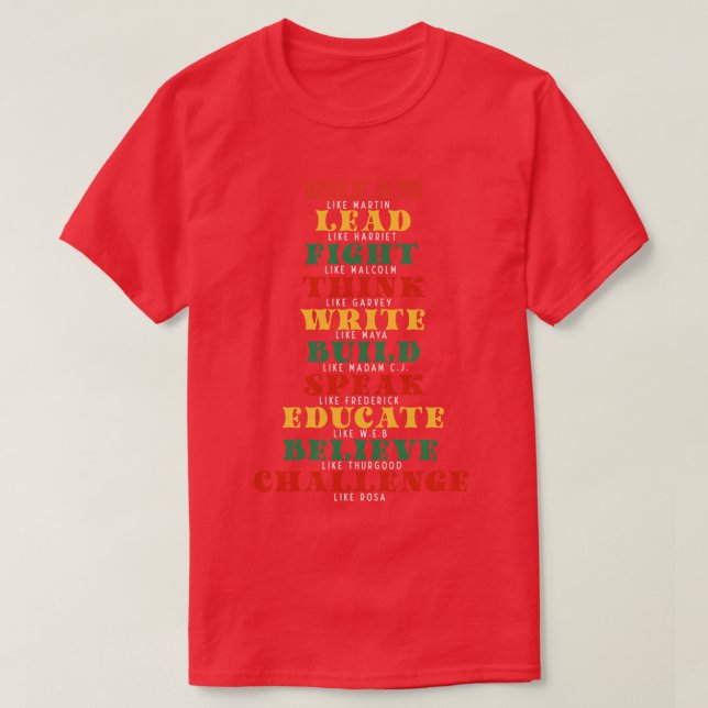 T-shirt Dream LikeBLM Mois de l'histoire noire (Design devant)