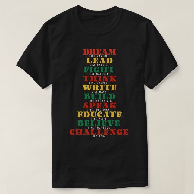 T-shirt Dream LikeBLM Mois de l'histoire noire (Design devant)