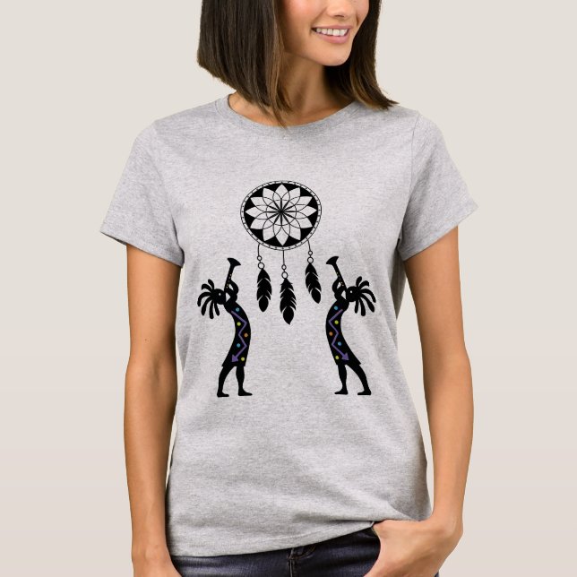 T-shirt Dreamcatcher Native American Kokopelli (Devant)