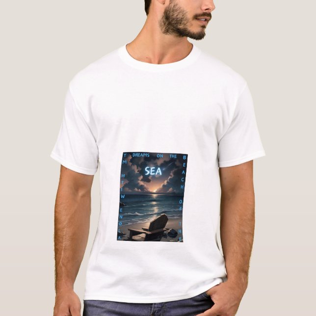 T-shirt Dreams on the Sea - Sunset Beach Chair Art for Men (Devant)