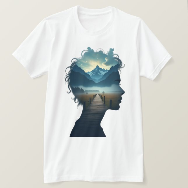 T-shirt Dreamscape Intérieur - Double exposition Lan Silho (Design devant)