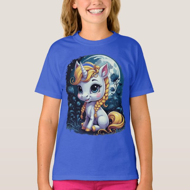 T-shirt Dreamy Moon Unicorn Sweet Little Unicorn (Devant)
