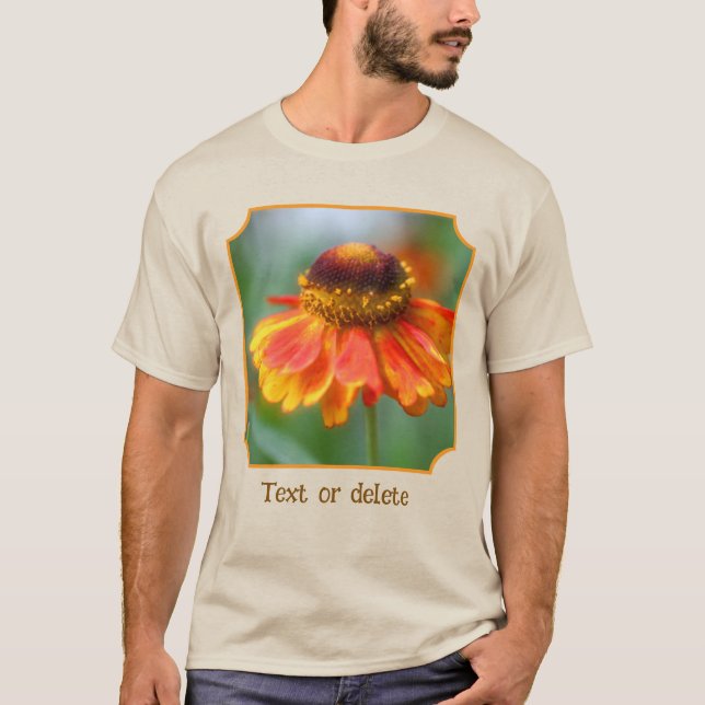 T-shirt Dreamy Orange Zinnia Flower Personalized Nature  (Devant)