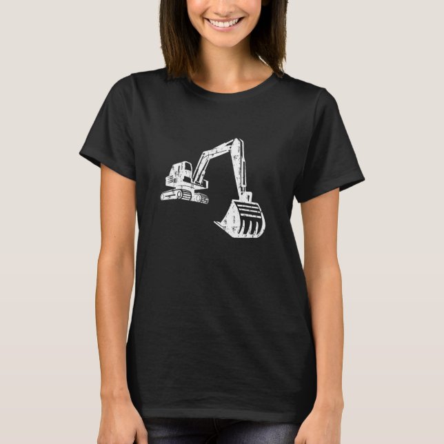 T-shirt Dredger Silhouette Construction Worker Bagger (Devant)