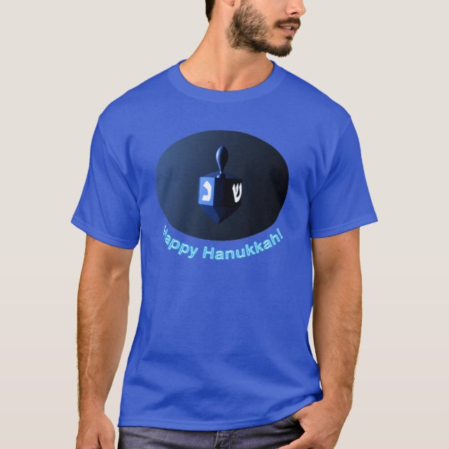 T-shirt Dreidel bleu brillant (Devant)