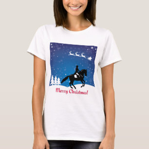 T-shirt Dressage du Cheval de Noël hiver