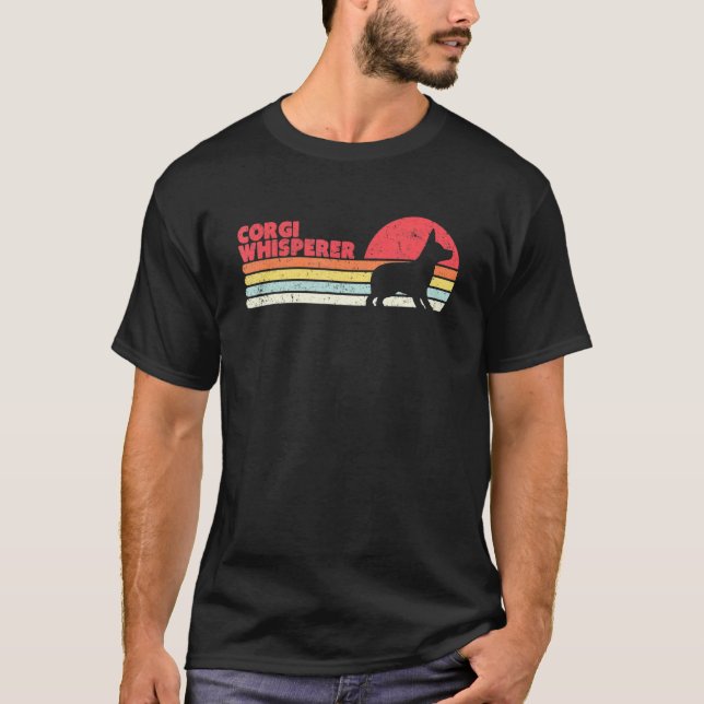 T-shirt Dresseur de Corgi Rétro (Devant)
