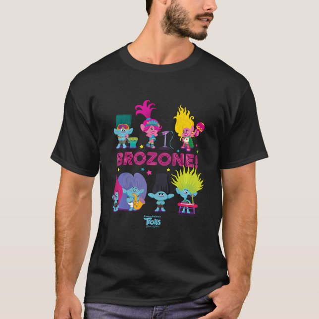 T-shirt Dreworks Trolls S'Associent Brozone Poppy Et (Devant)