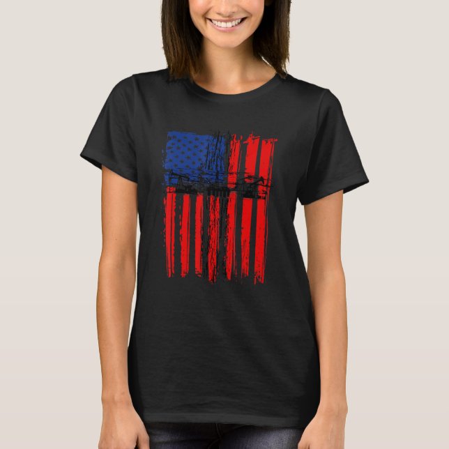 T-shirt Drill Baby Drill American Flag Oil And Gas Oilfie (Devant)