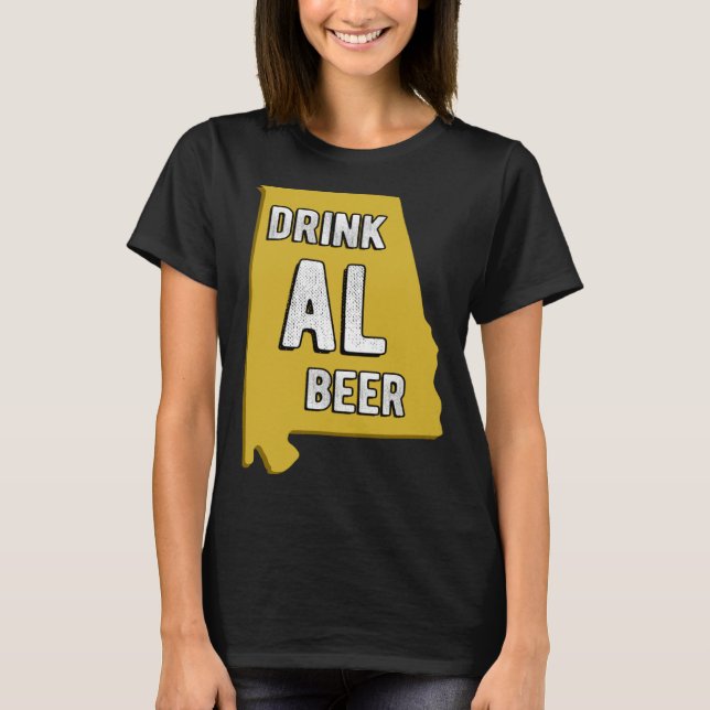 T-shirt Drink AL Beer State Of Alabama Beer Birmingham Hun (Devant)