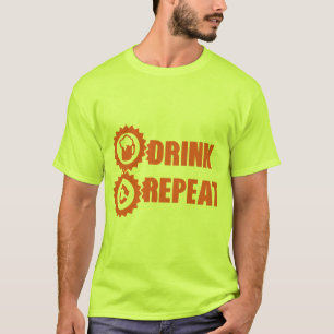 T-shirt drink repeat alcool humour biere