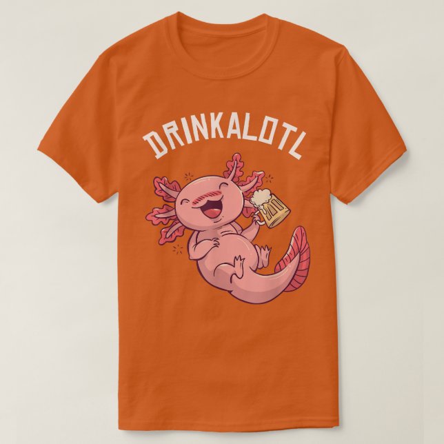 T-shirt Drinkalotl Funny Aolotl Anime hommes femmes Beer L (Design devant)