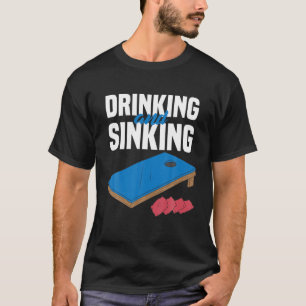 T-shirt Drinkin Et Sinkin Cornhole Cadeaux Corn Hole Retro