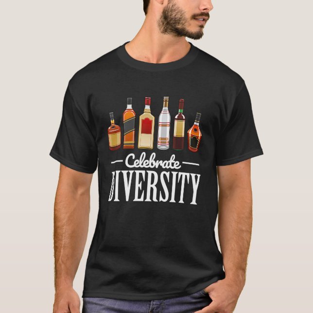 T-shirt Drinking  Celebrate Diversity  for Bartender (Devant)