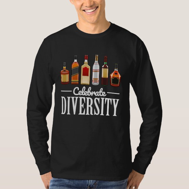 T-shirt Drinking  Celebrate Diversity  for Bartender (Devant)