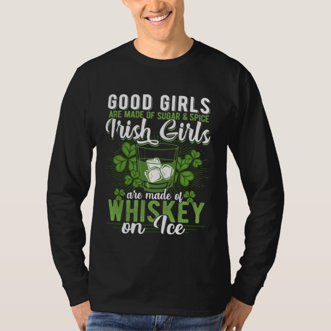 T-shirt Drinking Wine St Patricks Day Whiskey Irish Ladies (Devant)