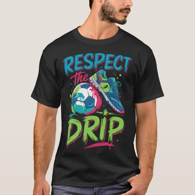 T-shirt Drip de foot Dégel de glace Respectez le garçon Dr (Devant)
