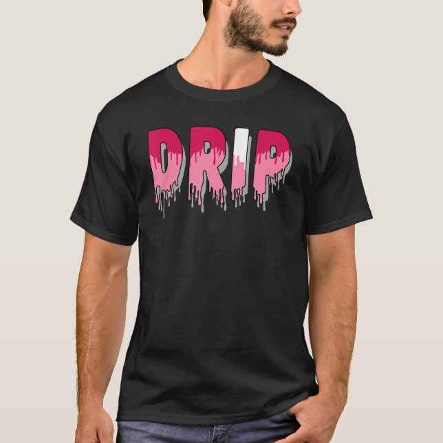 T-shirt Drip Dripping Coral Chalk 1s Matching (Devant)