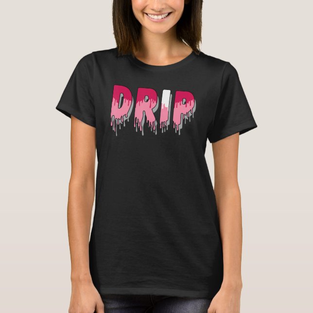 T-shirt Drip Dripping Coral Chalk 1s Matching (Devant)