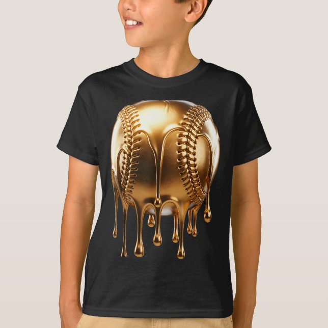 T-shirt Dripng Gold Drip Baseball Game Day Player Coach Ba (Devant)