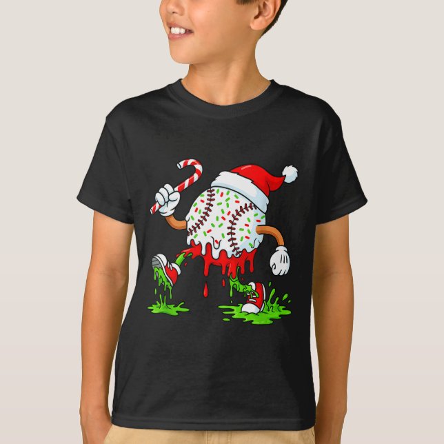 T-shirt Dripng Ice Cream Baseball Santa Hat, Xmas Pajama K (Devant)