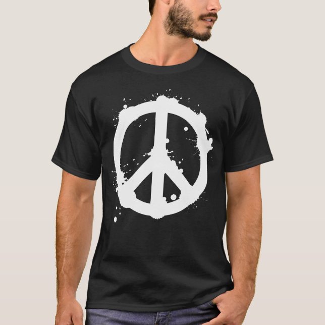 T-shirt DRIPPING PEACE MARK -white- (Devant)