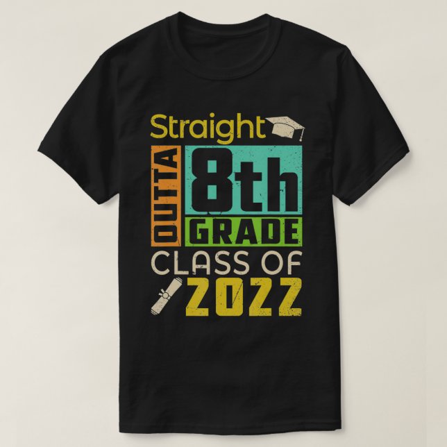 T-shirt Droit Au-Delà De 8E Classe De Diplôme De 2022 (Design devant)