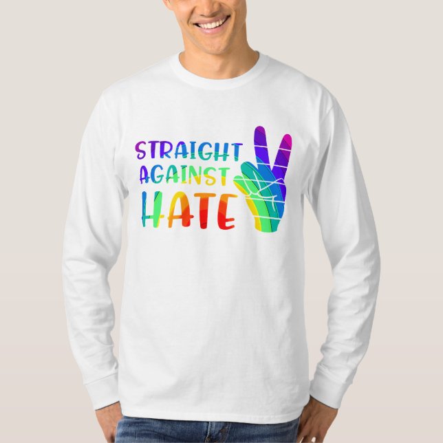 T-shirt Droit contre la haine - LGBTQ+ Ally Pride (Devant)