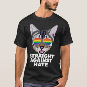 T-shirt Droit contre la haine Vintage Gay pride de chat