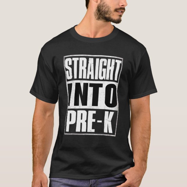T-shirt Droit Dans Pré K Retour À L'École (Devant)